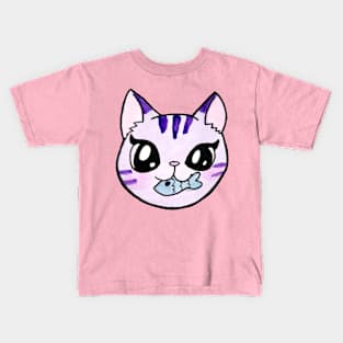 Animal Friends Cat Eating Kids T-Shirt